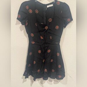 Flynn Skye Black Floral Mini Black Dress